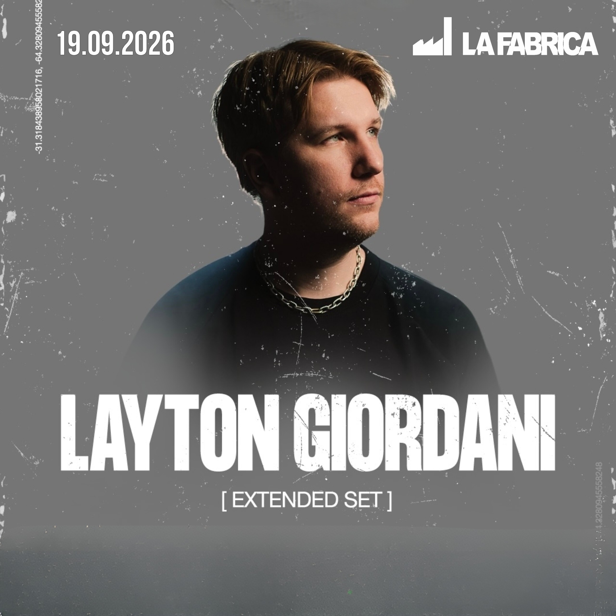 Afiche del evento LAYTON GIORDANI en La Fabrica